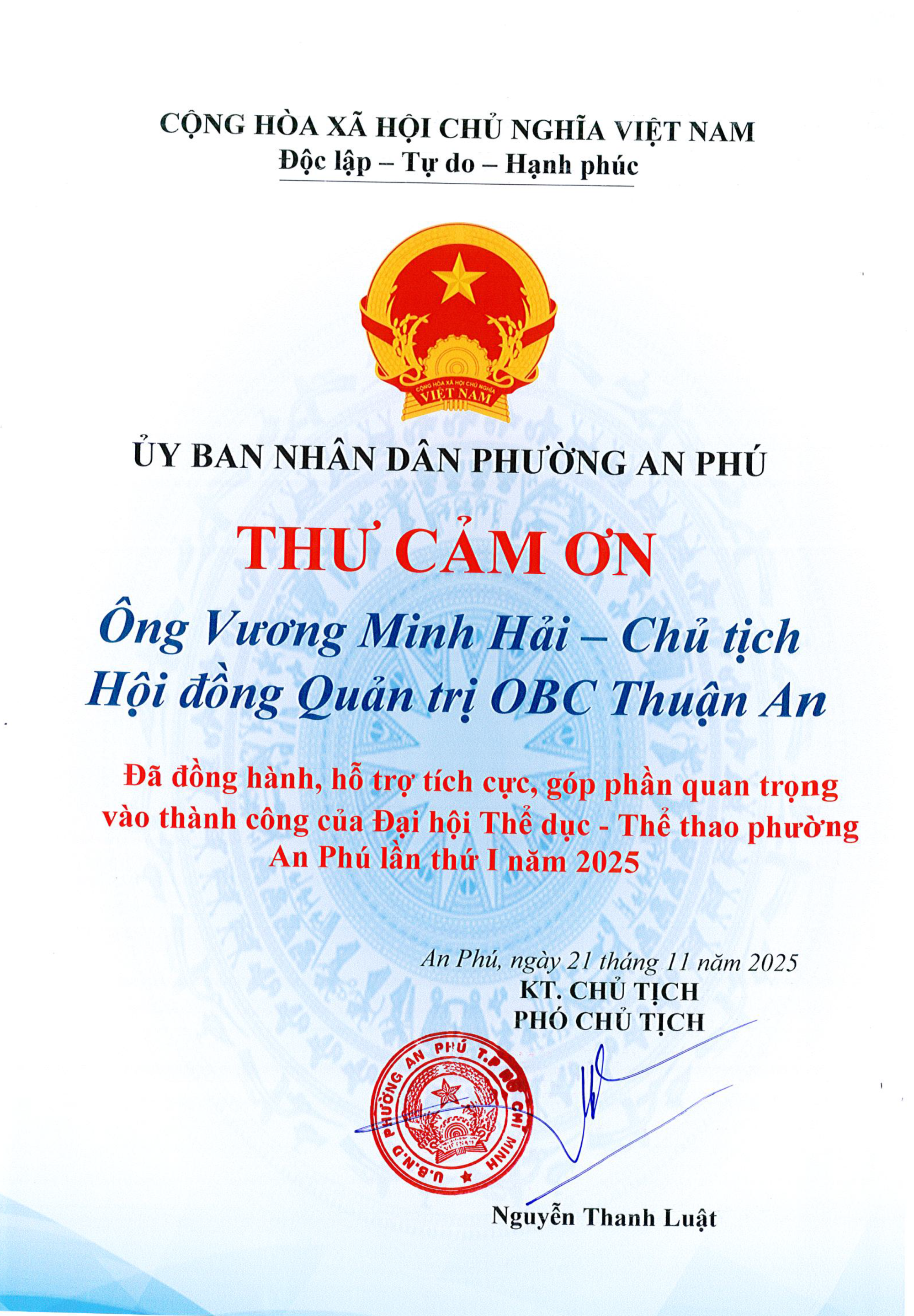 Đồng hành cùng phường An Phú trong Đại hội TDTD lần 1